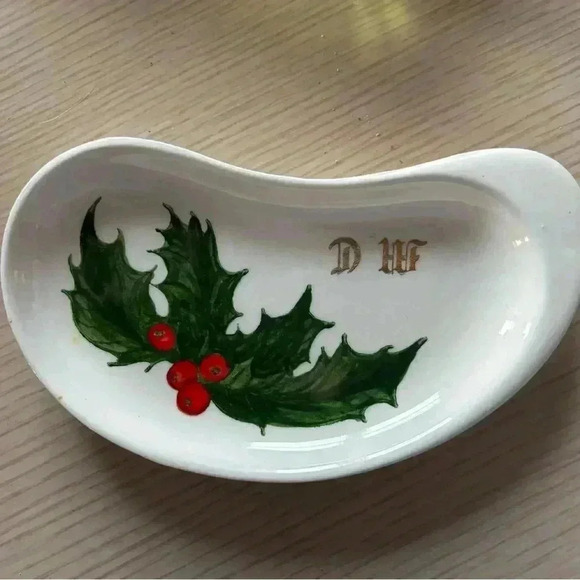Vintage Metlox Poppytrail atomic trinket dish with holly - Picture 9 of 9